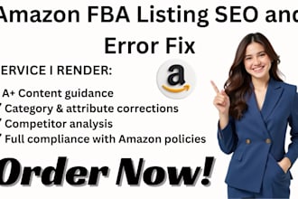 create amazon fba product listing and variation or fix error