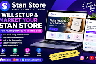 do stan store marketing,sales funnel, digital product promotion and stan store