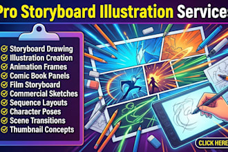 draw storyboard illustration animation comic book film commercial frames sketch