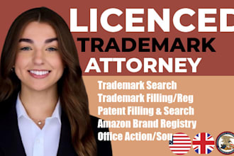 be your licensed trademark attorney, patent attorney, amazon brand registration