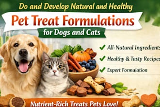 do and develop natural and healthy pet treat formulations for dogs and cats