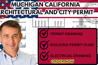 create michigan  california architectural drawings with city permit plan and mep