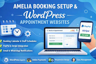 install amelia booking plugin and create a custom appointment booking website