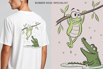 create vintage mascot cartoon t shirt design for merch