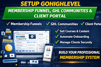setup gohighlevel membership funnel ghl communities setup ghl client portal