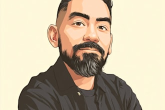 paint amazing vector cartoon portrait