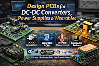 design pcbs hardware board for dc dc converters, power supplies, and wearables