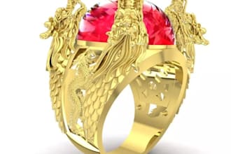 design luxury custom gold, signet diamond rings, jewelry cad stl for 3d printing
