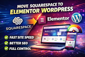 move squarespace website to elementor wordpress website wix to wordpress