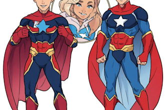 make drawing of super hero character