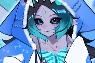 draw anime art, character, oc, pfp, emote, chibi, fanart
