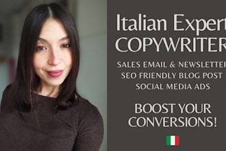 craft italian SEO blog posts, sales emails, and social media ads