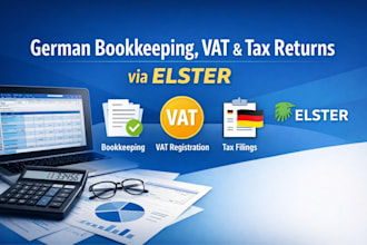 do german bookkeeping, vat registration, and tax returns via elster