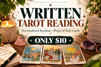 provide a scripted tarot reading with a photo of the spread