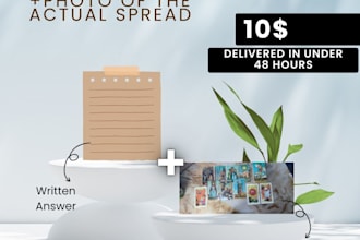 provide a scripted tarot reading with a photo of the spread