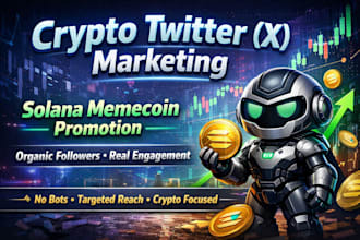 crypto twitter x marketing, solana memecoin promotion to reach organic follower
