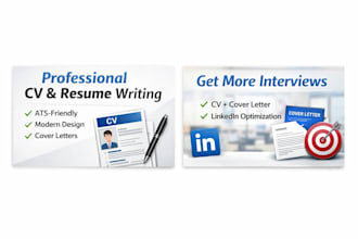 write or redesign a professional CV, resume and cover letter