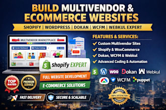 build multivendor website dokan wcfm puppet webkul shopify wordpress woocommerce