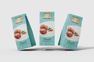 design label and packaging for food product