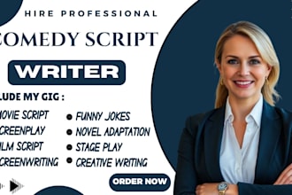 write movie script screenplay film script, humor funny joke teens comedy script
