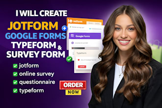 create professional online survey, jotform, google form, and typeform survey