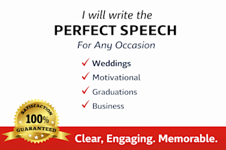 write a powerful wedding, motivational, or persuasive speech