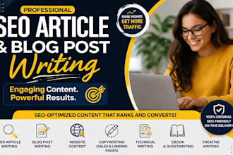 do seo article writing, blog post writing or content writing, copywriting