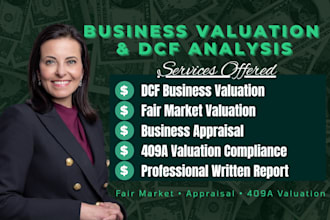 do CPA business valuation dcf, fair market valuation, appraisal, 409a valuation