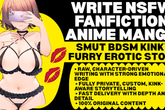 write nsfw fanfiction anime manga smut bdsm kinky furry erotic story