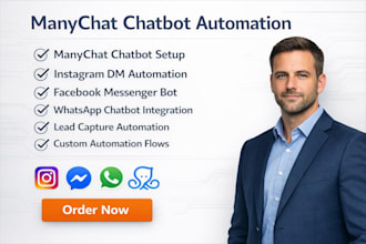 build manychat chatbot for whatsapp, instagram, facebook messenger and telegram