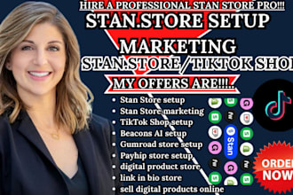 setup stan store, stan store marketing, tiktok shop, beacons ai, gumroad, payhip