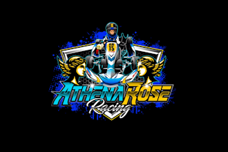 create graceful and fantastic kart racing logo design