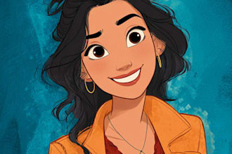 beautiful portrait in disney cartoon
