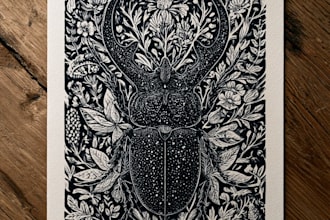 create stunning linocut or woodcut style illustrations