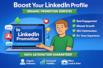 do organic linkedin marketing promotion with real followers