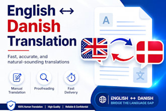translate english to danish  or danish to english