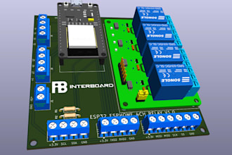 design motor driver and relay control pcb design with circuit schematic, gerber