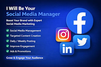 be your social media manager social media marketing manager instagram marketing