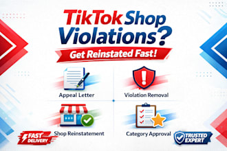fix tiktok shop violations, suspension appeal and account reinstatement