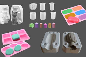 design custom 3d silicone mold for resin casting, soap, candle and 3d printing