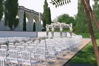 create elegant 3d wedding and event visualization renders