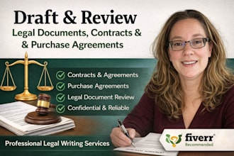 professionally draft and review legal documents, contracts, purchase agreements