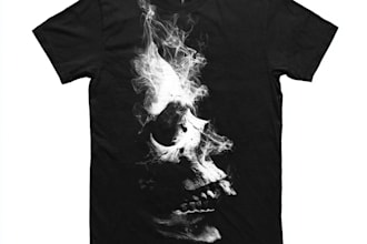create design t shirt illustration horror black white
