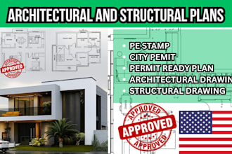 create complete perrmit drawings with licensed pe stamp mep ca wa