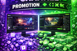 do twitch and kick channel promotion to gain live viewers, followers, partner