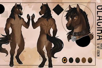draw furry reference sheet anthro ref sheet custom fursona character for fursuit