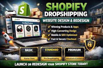 shopify dropshipping website design website redesign ecommerce store