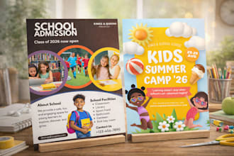 design professional flyers for schools , businesses, events, church and poster