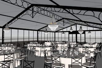 design simple 3d wedding and event layouts