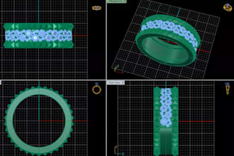 create your 3d jewelry design costume, ring, chain, pendant base on your choice